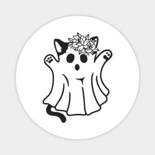 Funny Boo Ghost Cat Halloween Magnet